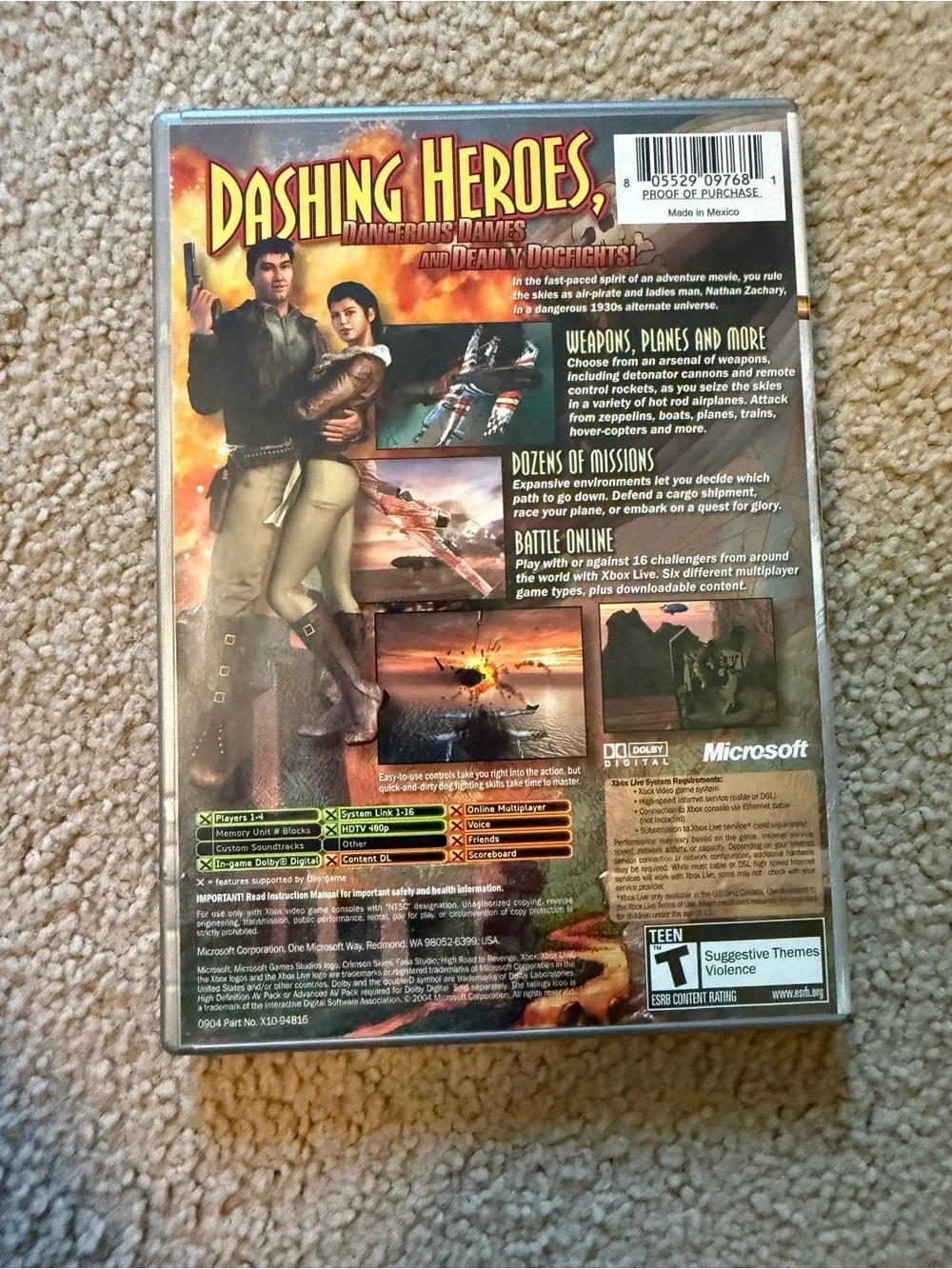 Crimson Skies High Road to Revenge | XBOX | Vintage Video Game